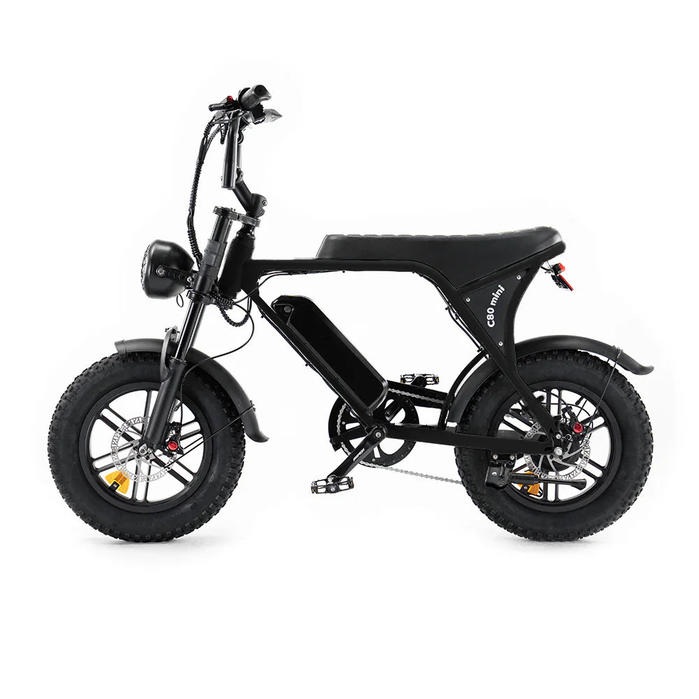 OUXI C80 Mini Fatbike - Zwart - Hydraulische Remmen