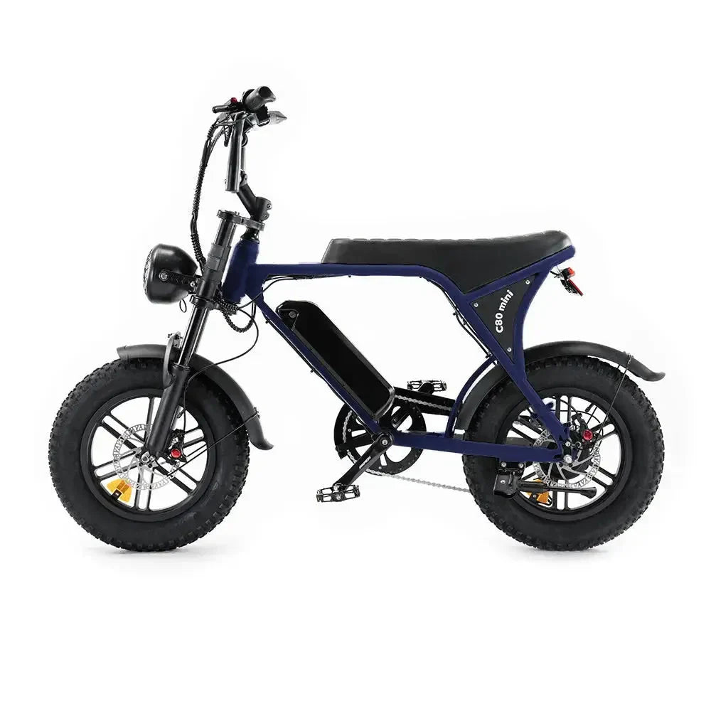 OUXI C80 Mini Fatbike - Blauw - Hydraulische Remmen