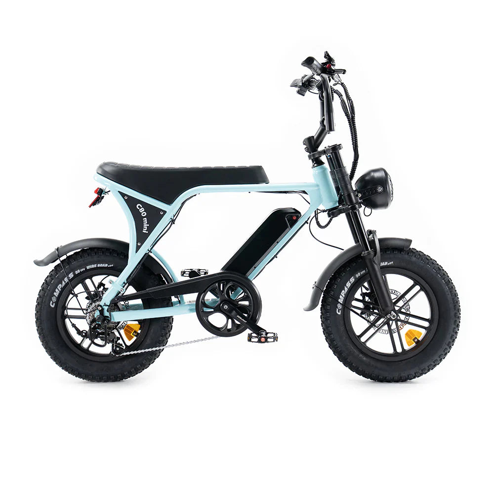 OUXI C80 Mini Fatbike - Licht Blauw - Hydraulische Remmen