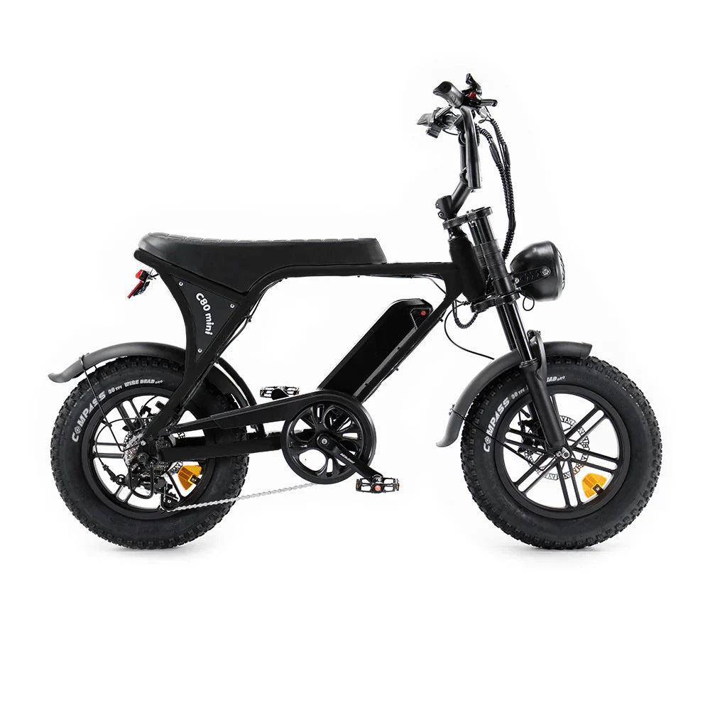OUXI C80 Mini Fatbike - Zwart - Hydraulische Remmen