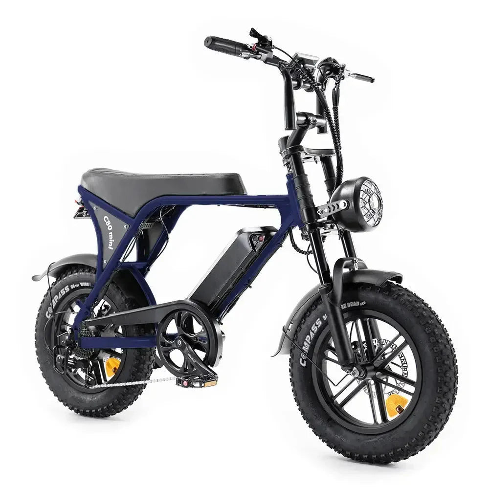 OUXI C80 Mini Fatbike - Blauw - Hydraulische Remmen